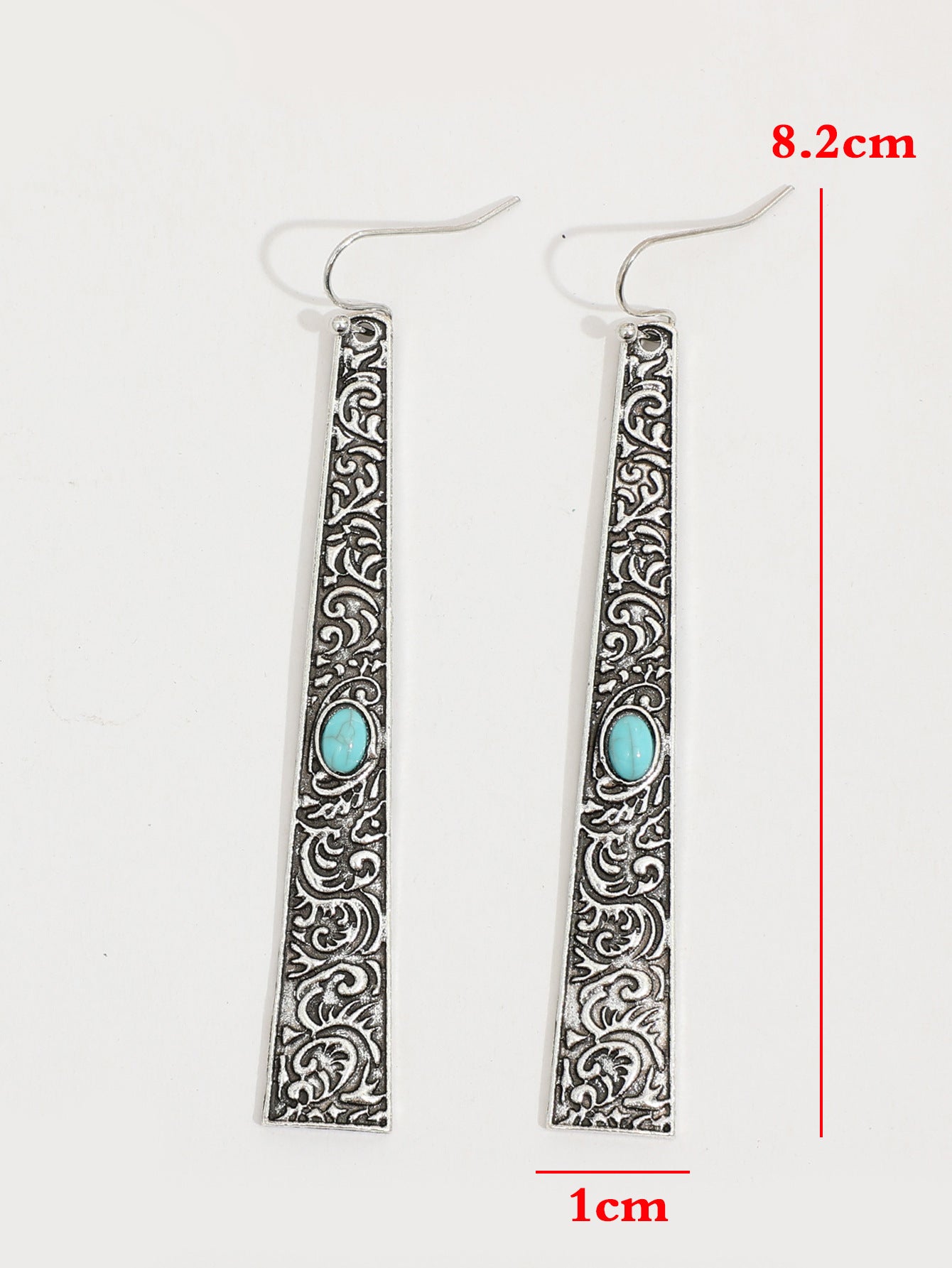 Turquoise Vintage Statement Cross Earrings