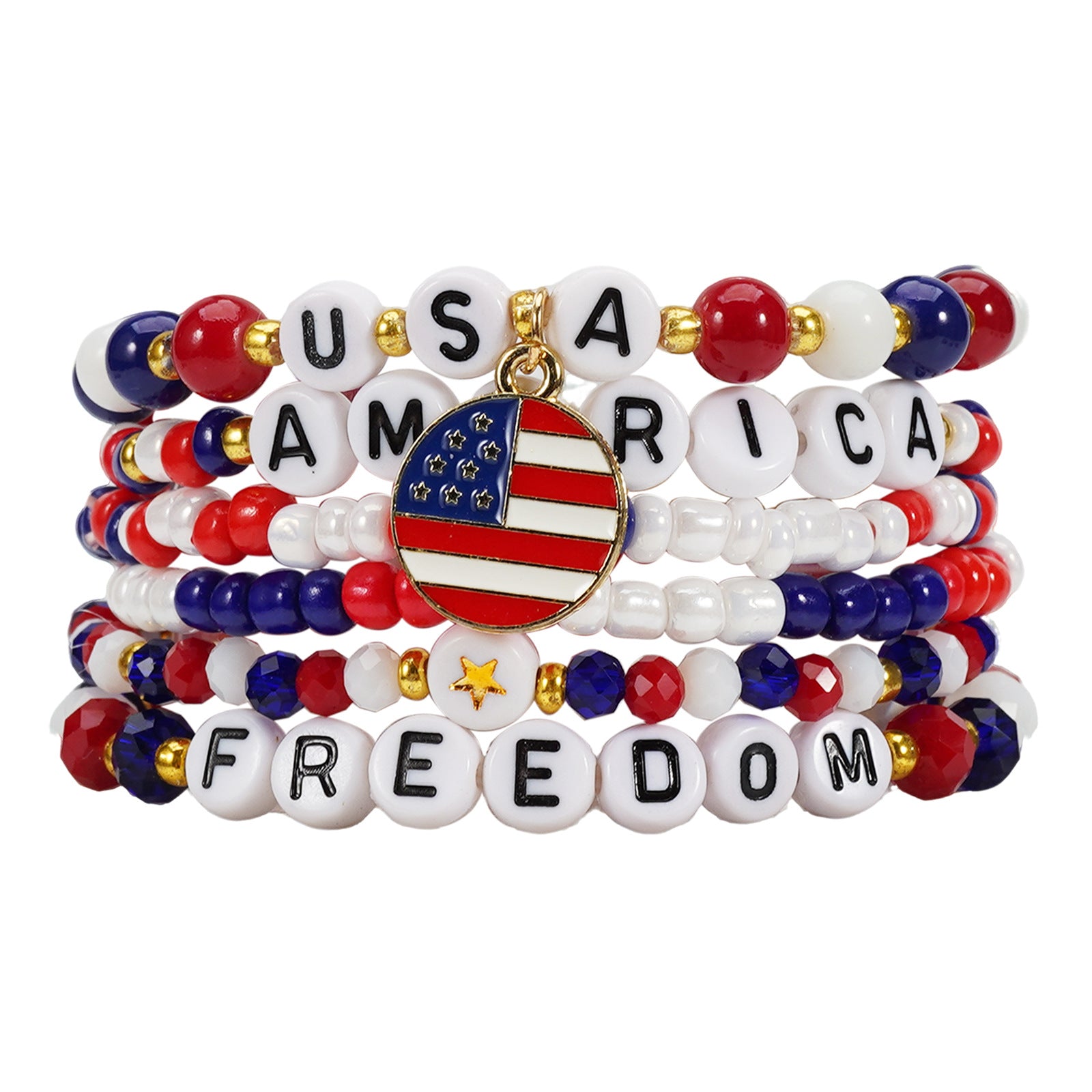 Cross Flag Beaded Bracelet