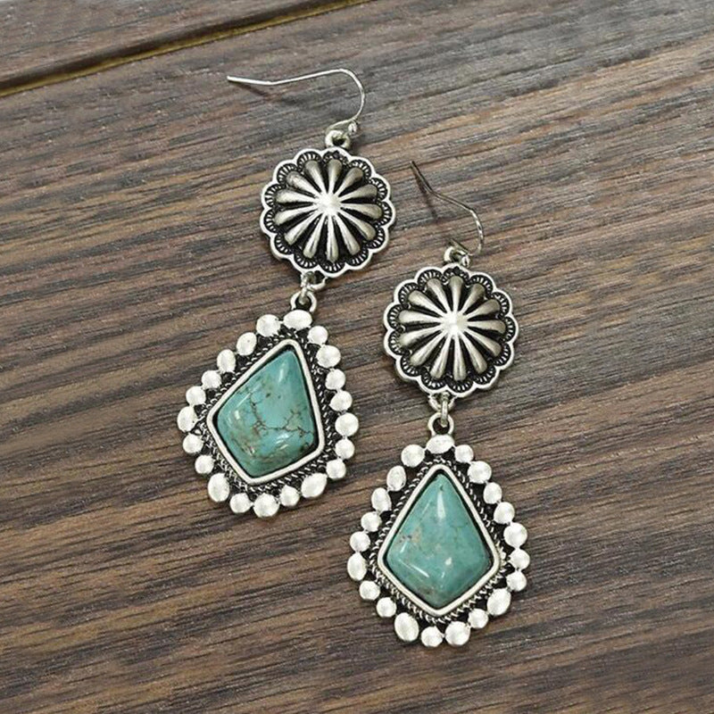 Turquoise Boho Vintage Earrings - product image 5