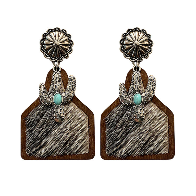 Western Boho Vintage Horse Cross Earrings - product image 5