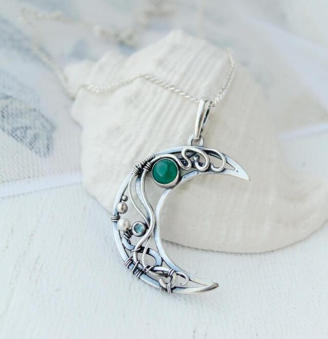 Boho Vintage Moon Necklace