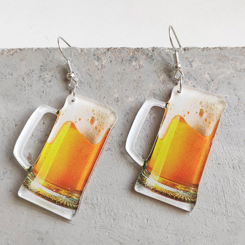 Cross Wine Glass Acrylic Earrings for Women - product image 2