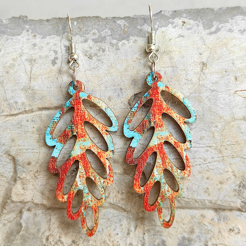 Boho Vintage Wood Earrings - product image 1