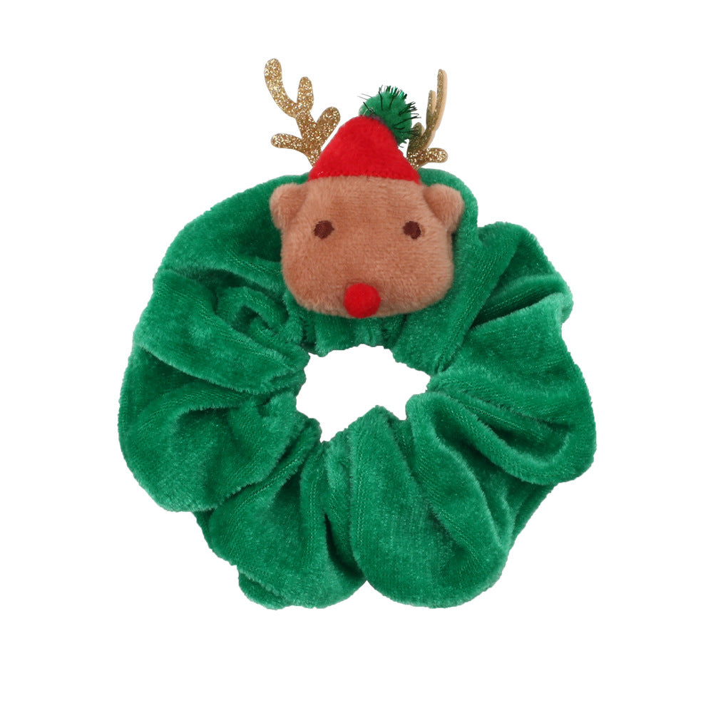 Christmas Velvet Scrunchies - Santa Claus and Deer Hair Ties - Korean Bun - product image 8