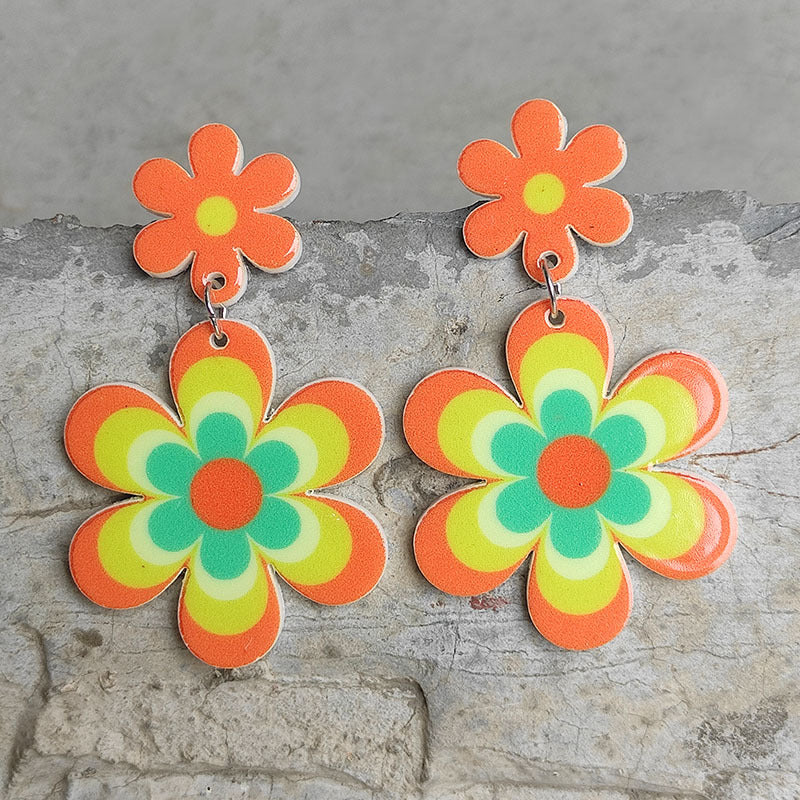 Vintage Floral Acrylic Earrings - product image 3