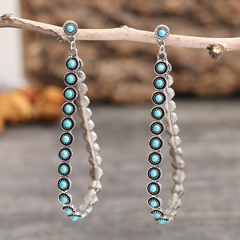 Turquoise Statement Cross Earrings - product image 2