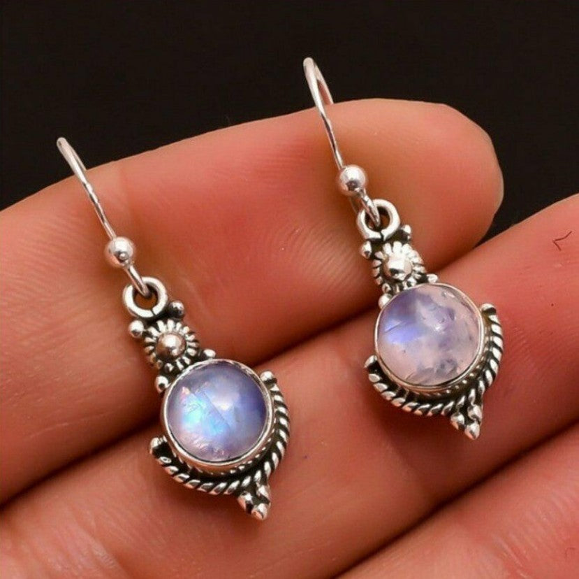 Earrings Inlaid with Sea Blue Topaz for Women Creative Rotating Water Drop - product image 3
