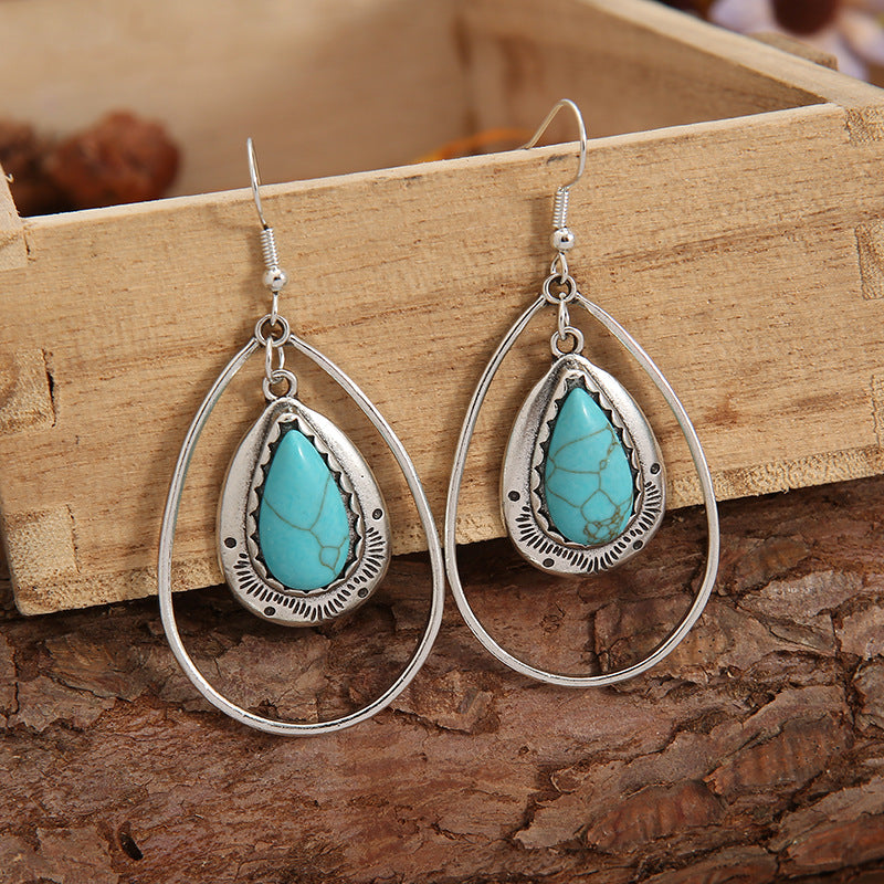 Turquoise Boho Vintage Earrings - product image 4