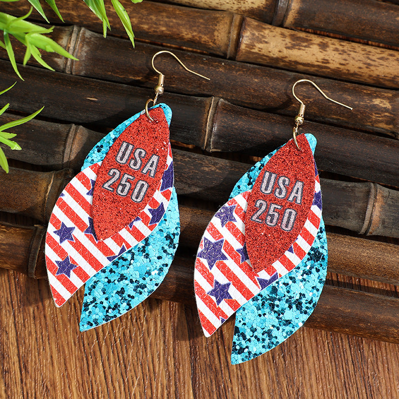 Cross Leather Earrings for Women
