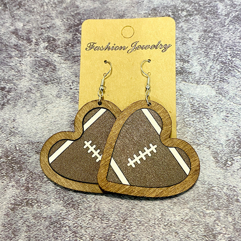 Heart Cross Wood Earrings - product image 3