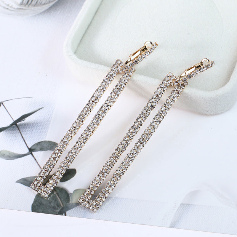 Statement Geometric Cross Crystal Earrings - product image 10