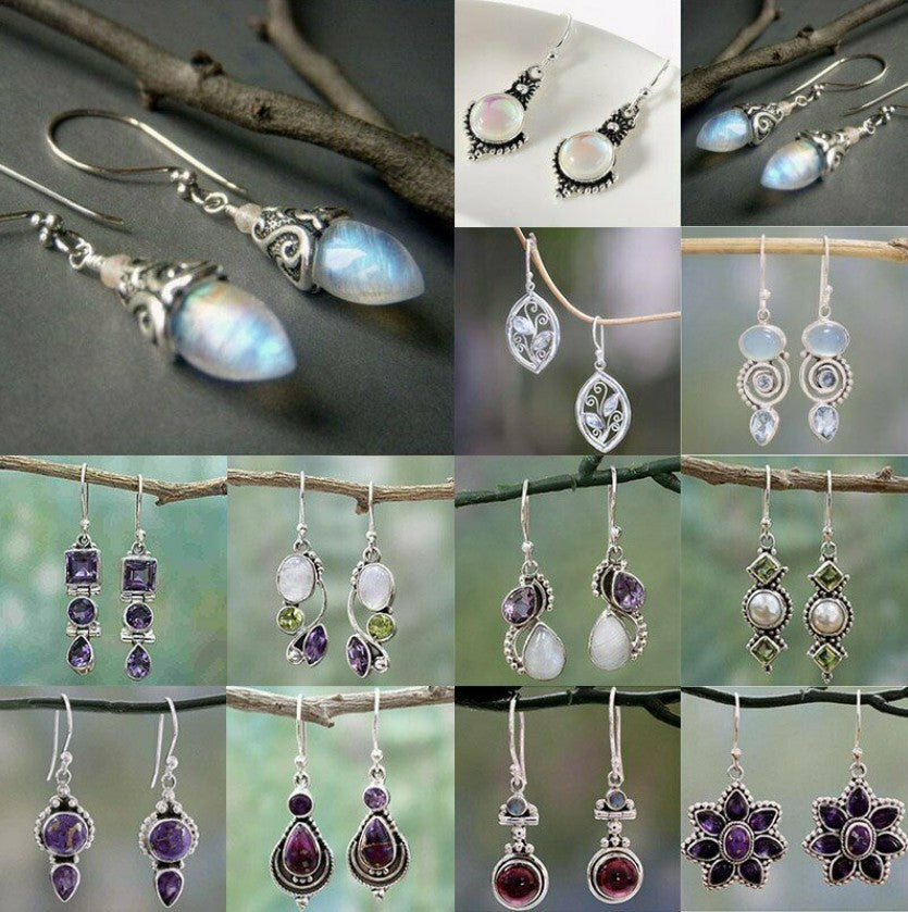 Earrings Inlaid with Sea Blue Topaz for Women Creative Rotating Water Drop - product image 2