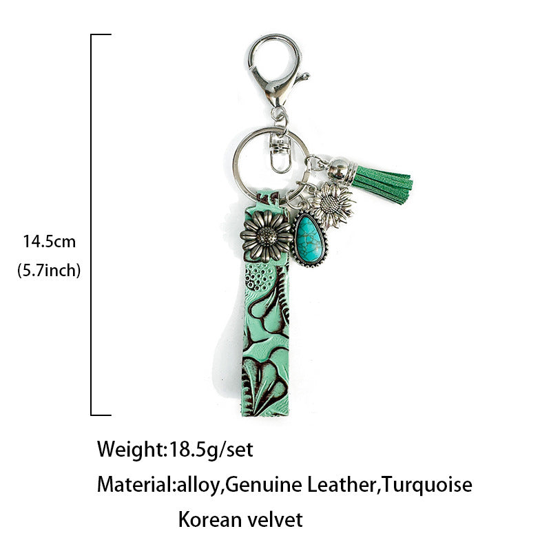 Western Turquoise Vintage Leather Necklace - product image 4