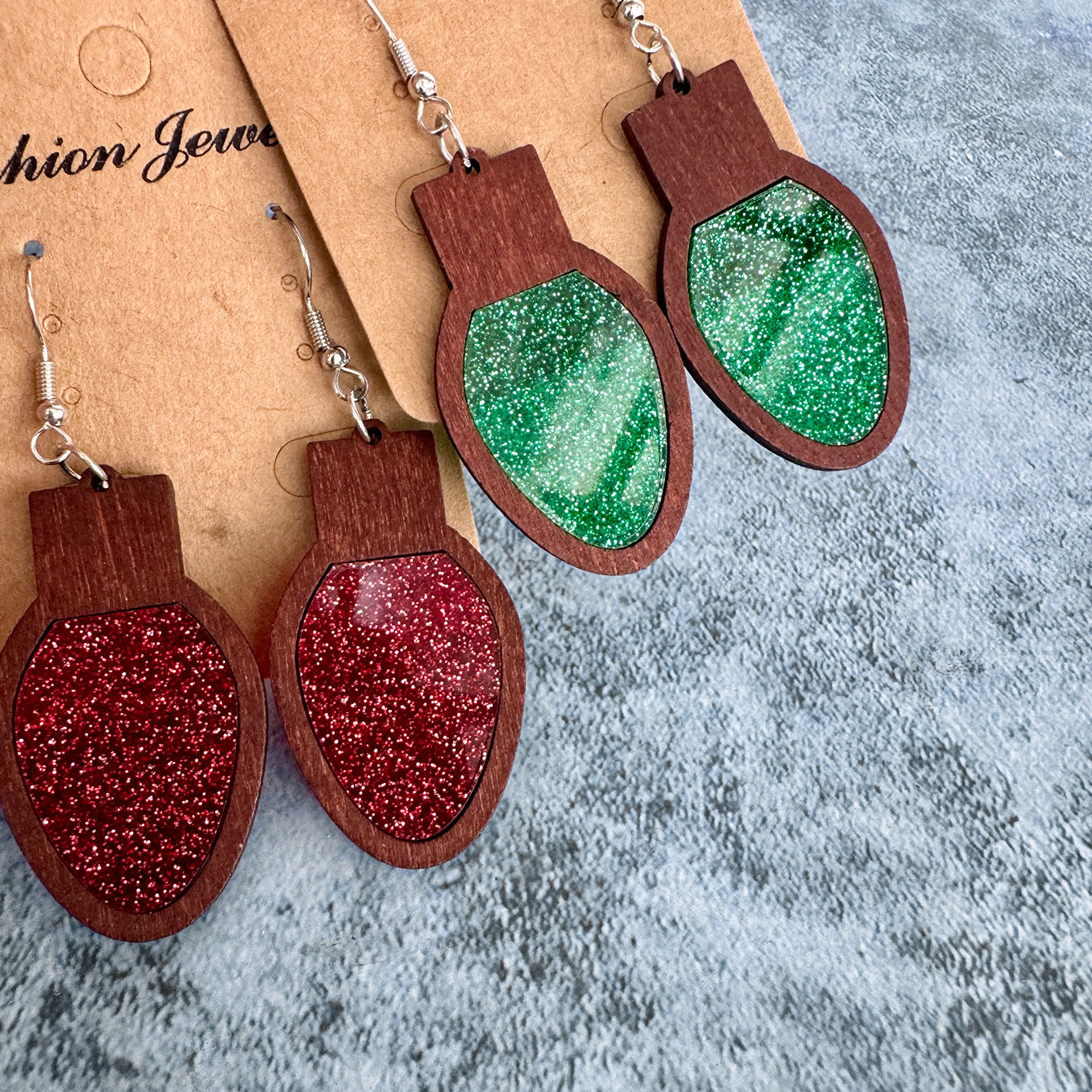 Cross Wood Acrylic Earrings - product image 2