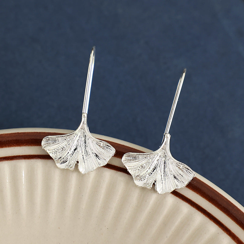 Forest-style Fresh Ginkgo Leaf Earrings - Ear Hooks for Women - Niche -