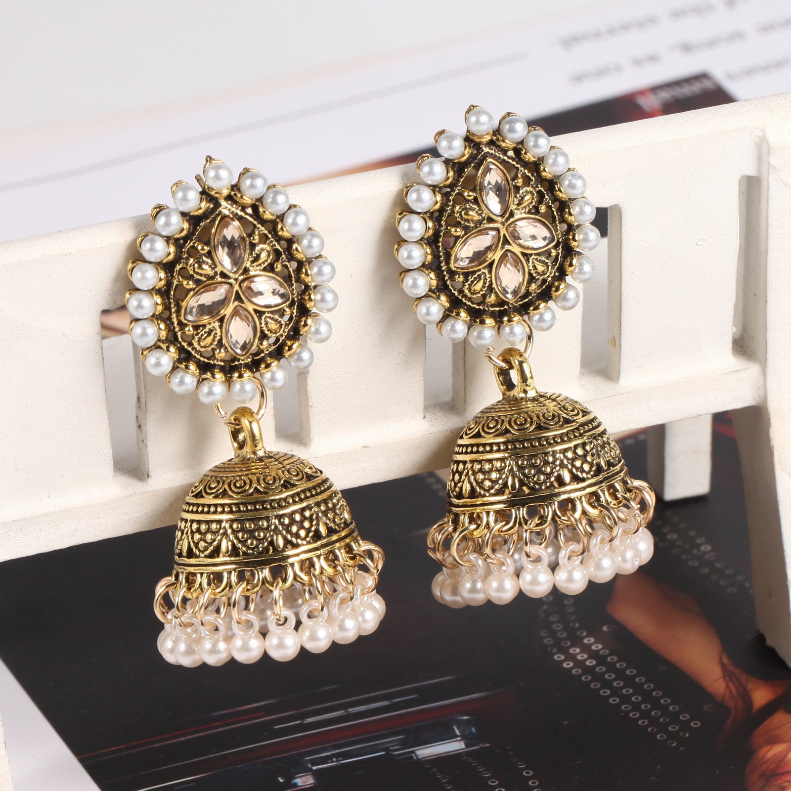 A Pair of Style Earrings - Gold-plated Alloy - Handmade with Tassels and - product image 4