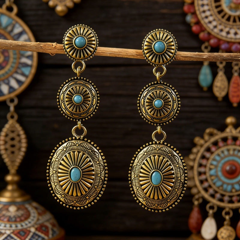 Western Vintage Cross Earrings