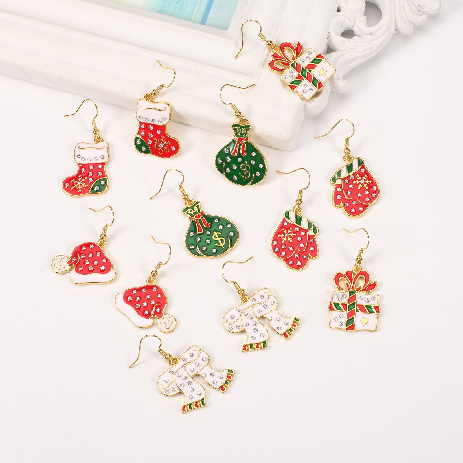 Christmas Earrings - Money Bag - Gift Box - Hat - Shoes - Gloves - Scarf - - product image 2