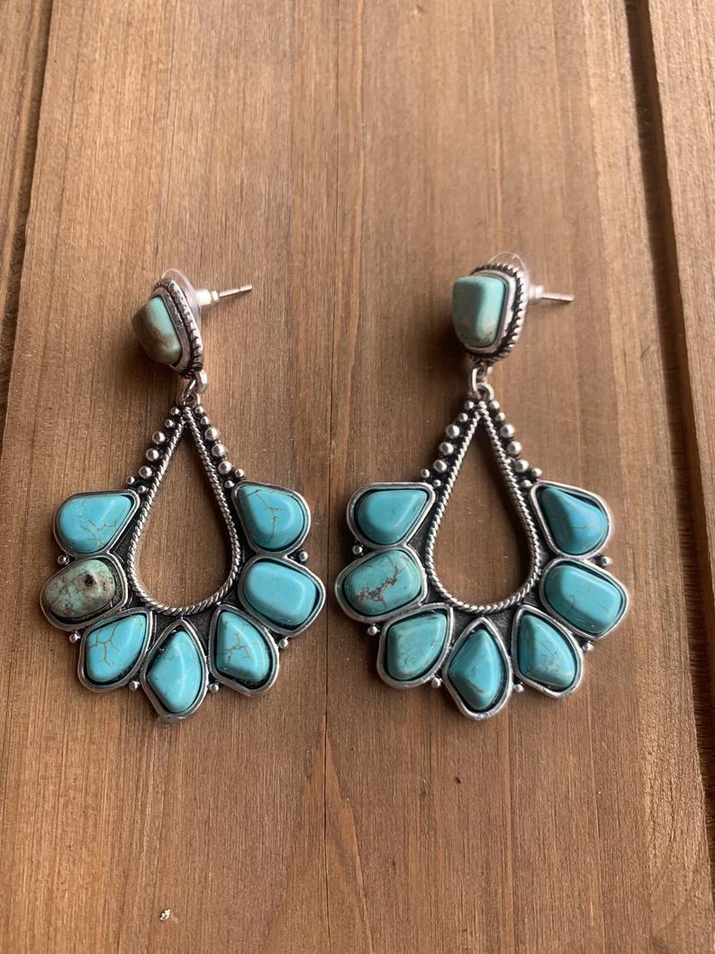 Turquoise Statement Earrings - product image 1