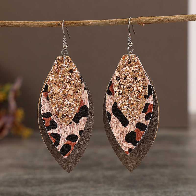 Cross Leather Earrings - product image 2