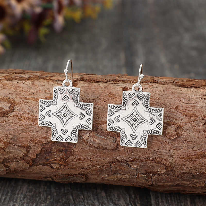 Boho Vintage Cross Earrings - product image 4