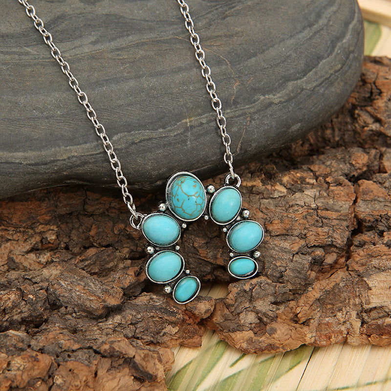 Turquoise Boho Vintage Floral Necklace - product image 6