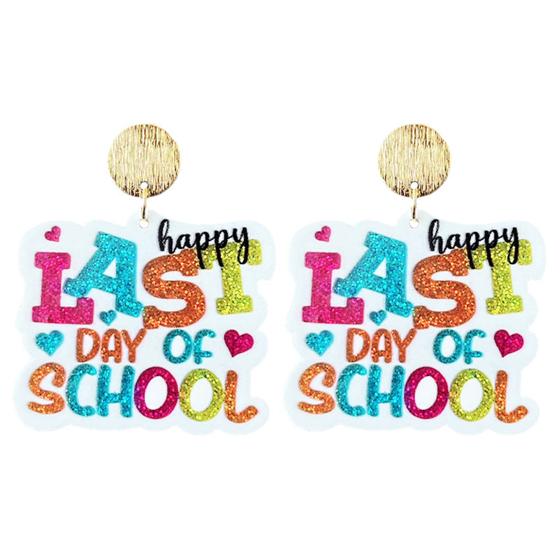 Supply Teacher Thanksgiving Earrings Sparkling and Shining for the