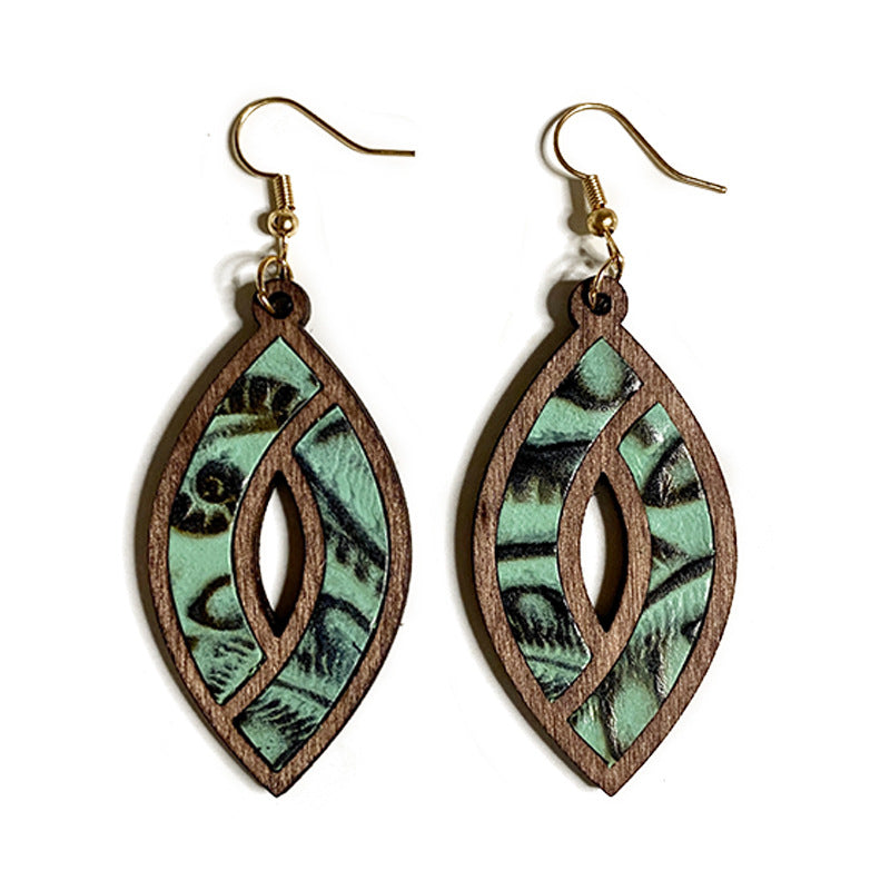 Western Vintage Cross Leather Earrings - product image 5