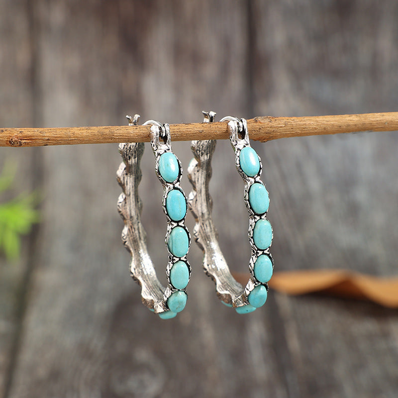Western Turquoise Vintage Cross Earrings - product image 1