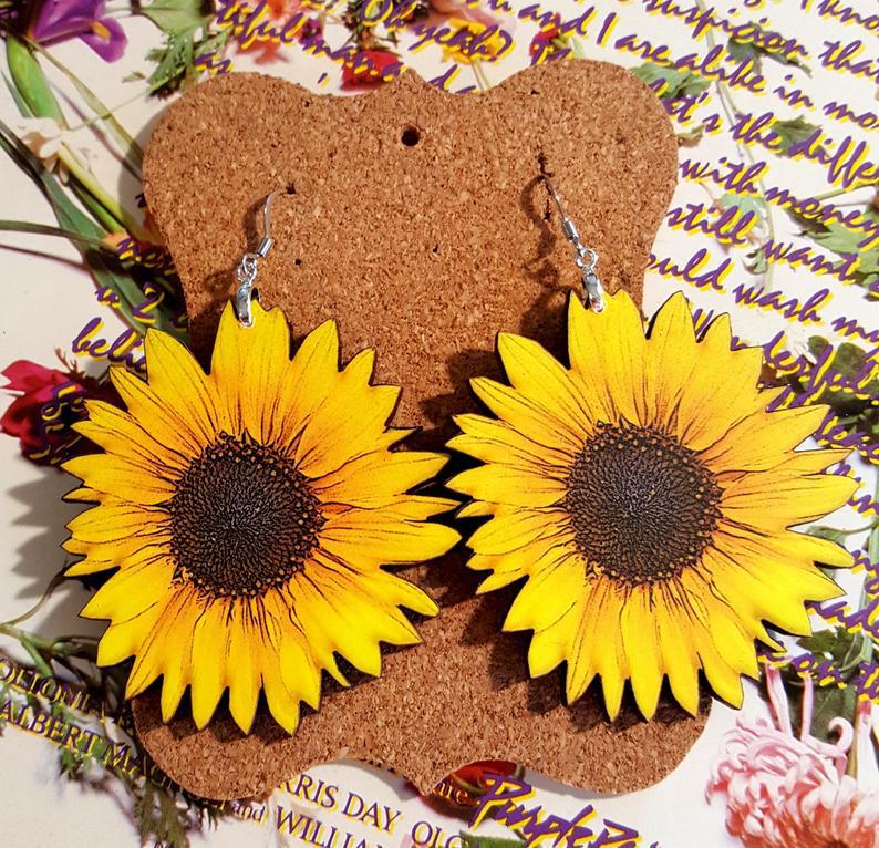 Floral Wood Earrings - product image 6