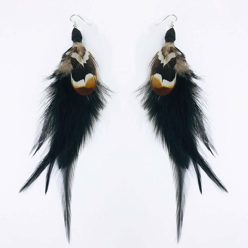 Boho Vintage Feather Beaded Earrings - product image 5