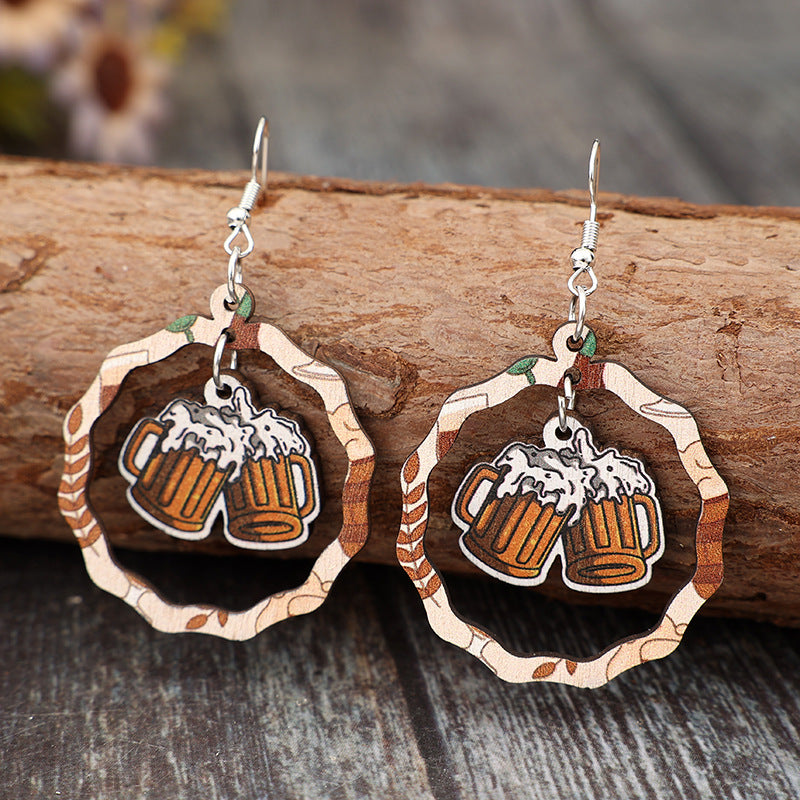 Cross Wood Earrings - product image 4