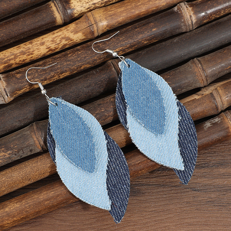 Western Vintage Cross Leather Earrings - product image 3