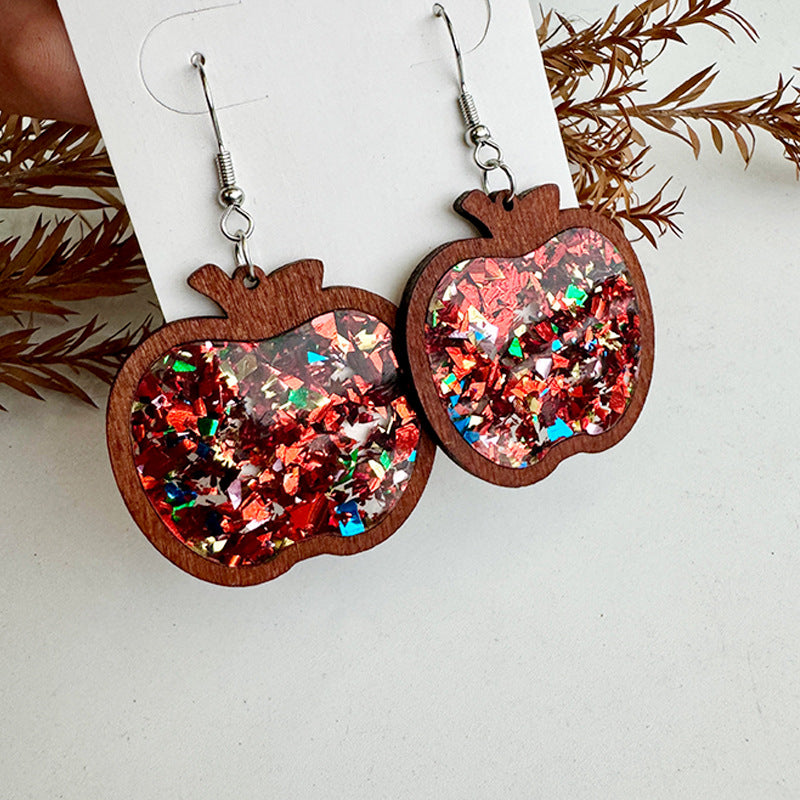 Cross Wood Acrylic Earrings - product image 8