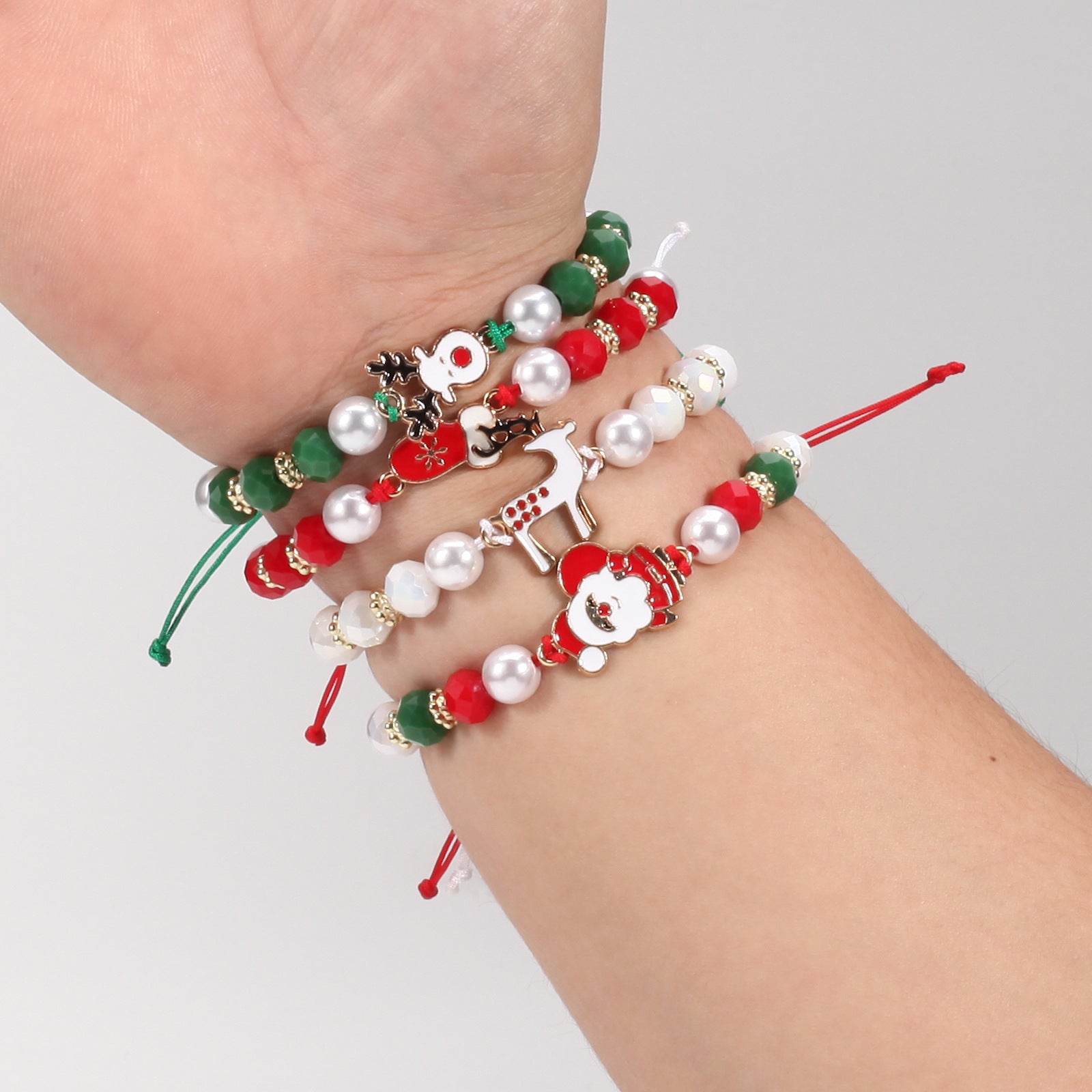 Christmas Bracelet Braided Adjustable Bracelet Snowman - Christmas Tree - - product image 23