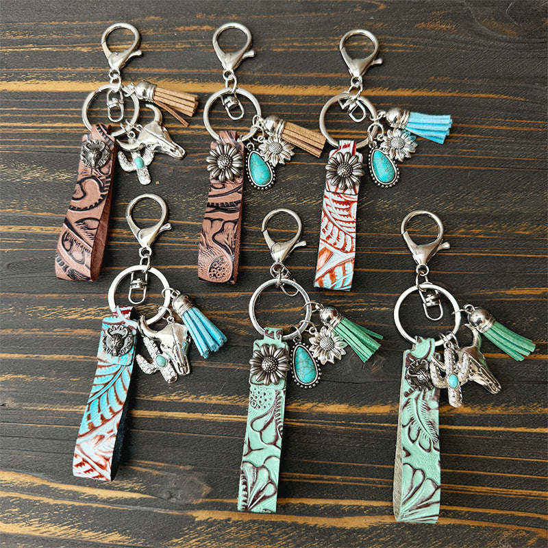 Western Turquoise Vintage Leather Necklace - product image 1
