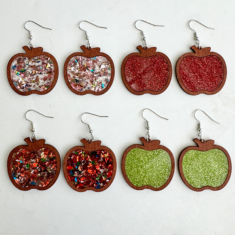 Cross Wood Acrylic Earrings - product image 1