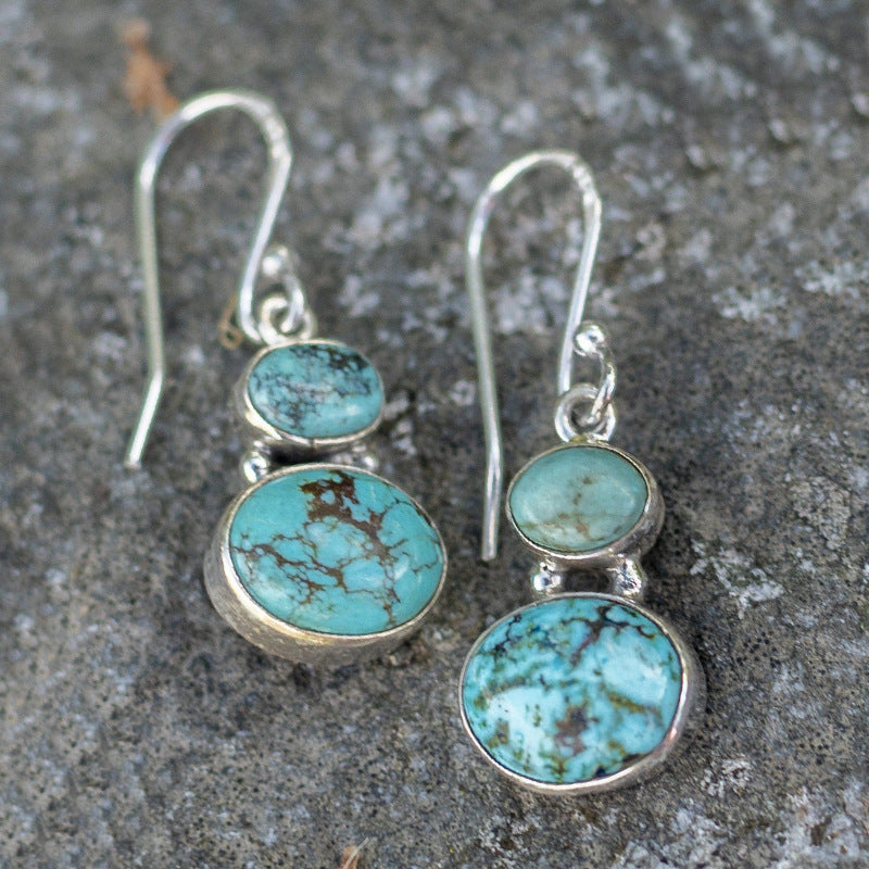 Turquoise Boho Vintage Cross Earrings - product image 1