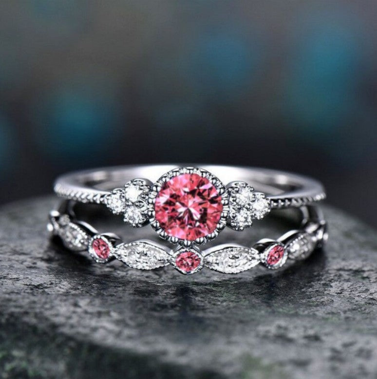 Ring Fashionable Zircon Ring for Women Two-piece Set of Micro-inlaid Emerald - product image 10