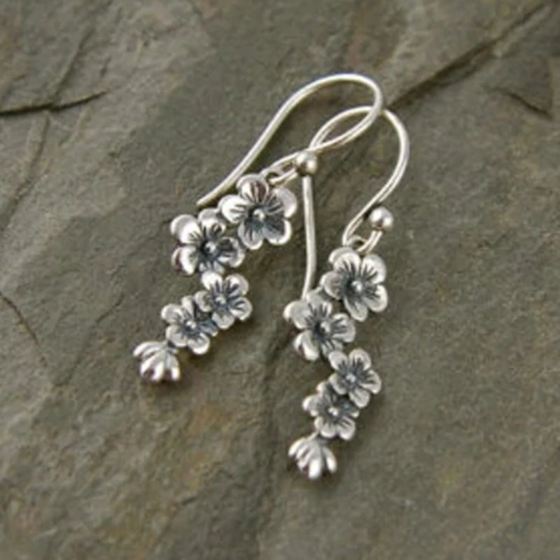 Boho Vintage Floral Cross Earrings - product image 1