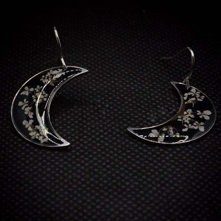 Vintage Floral Moon Cross Resin Earrings for Women - product image 2