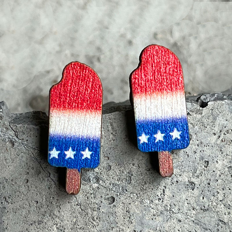Floral Heart Flag Wood Earrings - product image 13