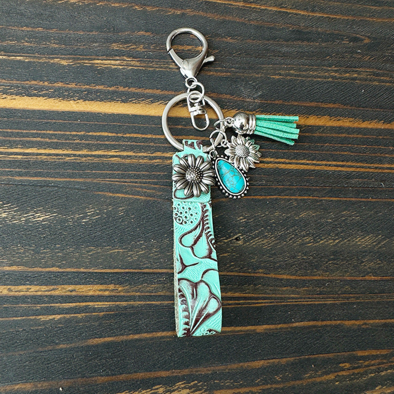 Western Turquoise Vintage Leather Necklace - product image 6