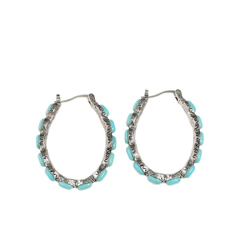 Western Turquoise Vintage Cross Earrings - product image 5
