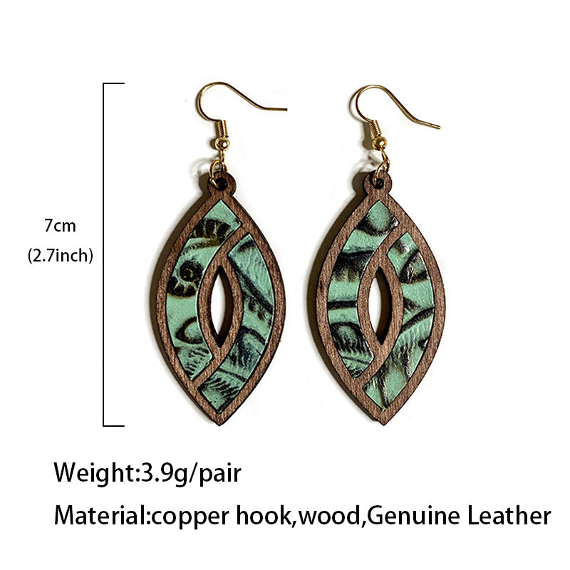 Western Vintage Cross Leather Earrings - product image 4