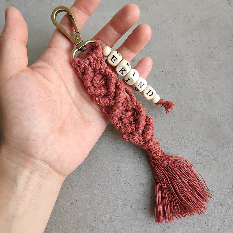 Morandi Color Keychain in Europe and America - Handmade Diy Weaving Bekind - product image 3