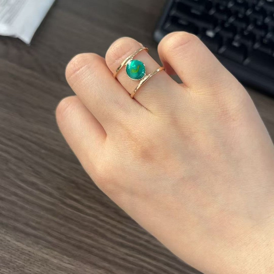 Turquoise Vintage Resin Ring for Women - product image 3