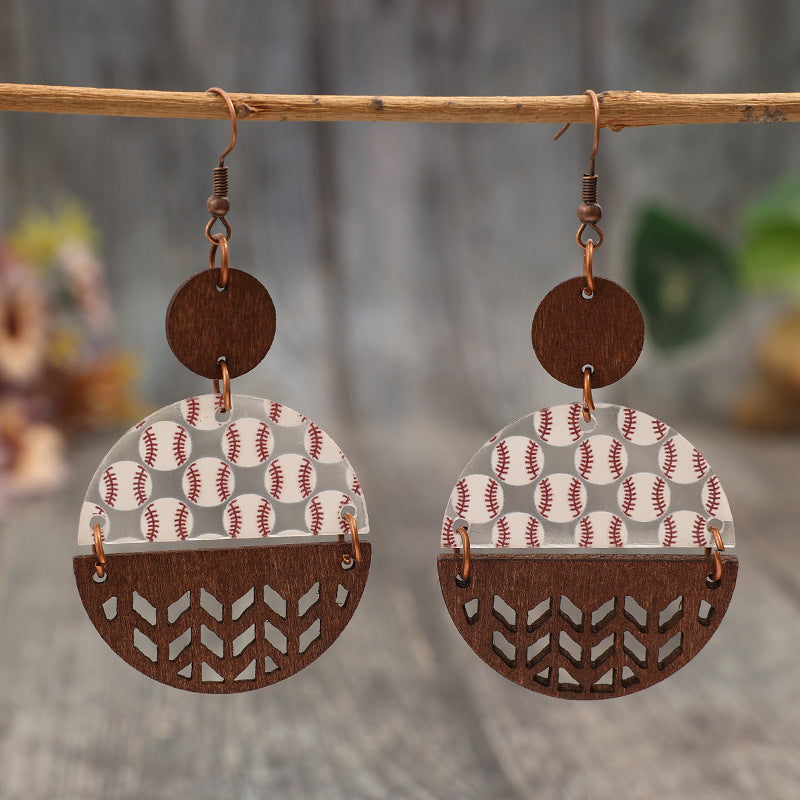 Cross Wood Acrylic Earrings - product image 1