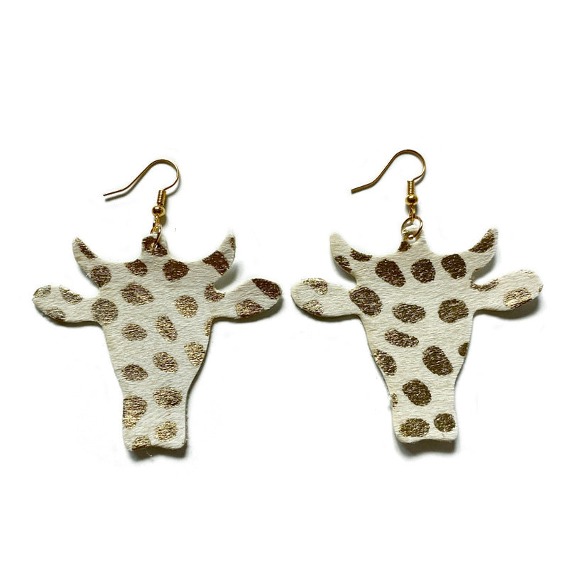 Western Vintage Cow Skull Horse Cross Earrings - product image 5