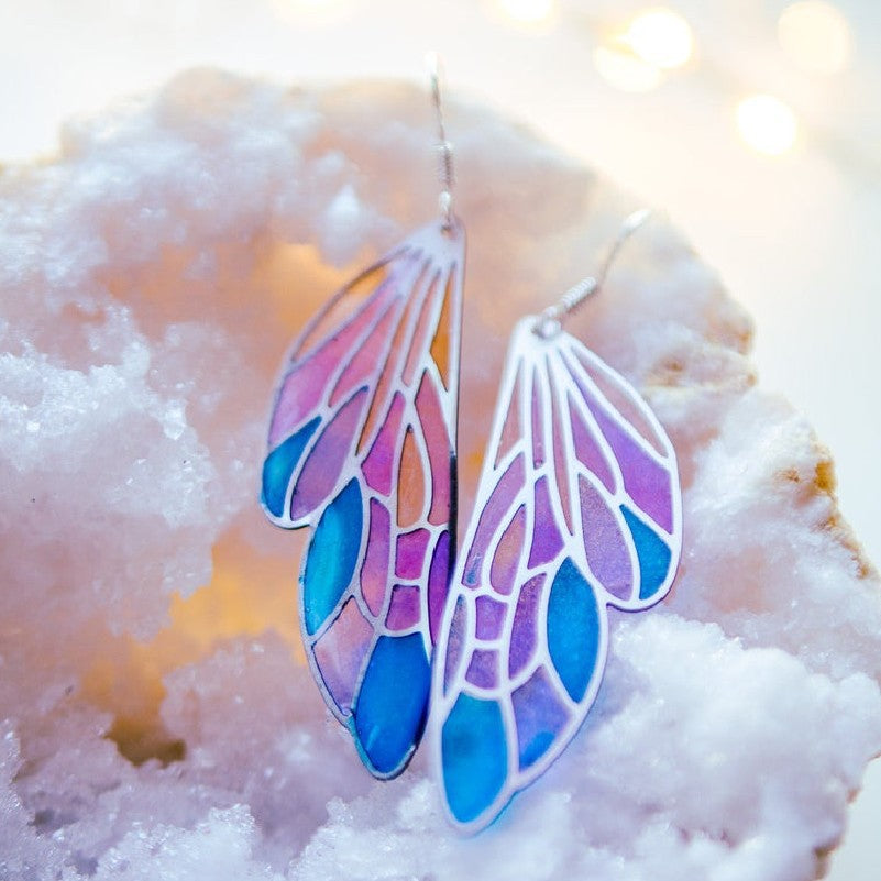 Feather Cross Butterfly Earrings - product image 3